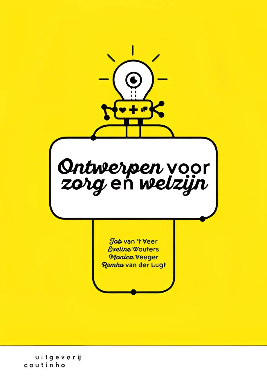 Boekomslag Ontwerpen voor zorg en welzijn met zwart oog in gloeilamp