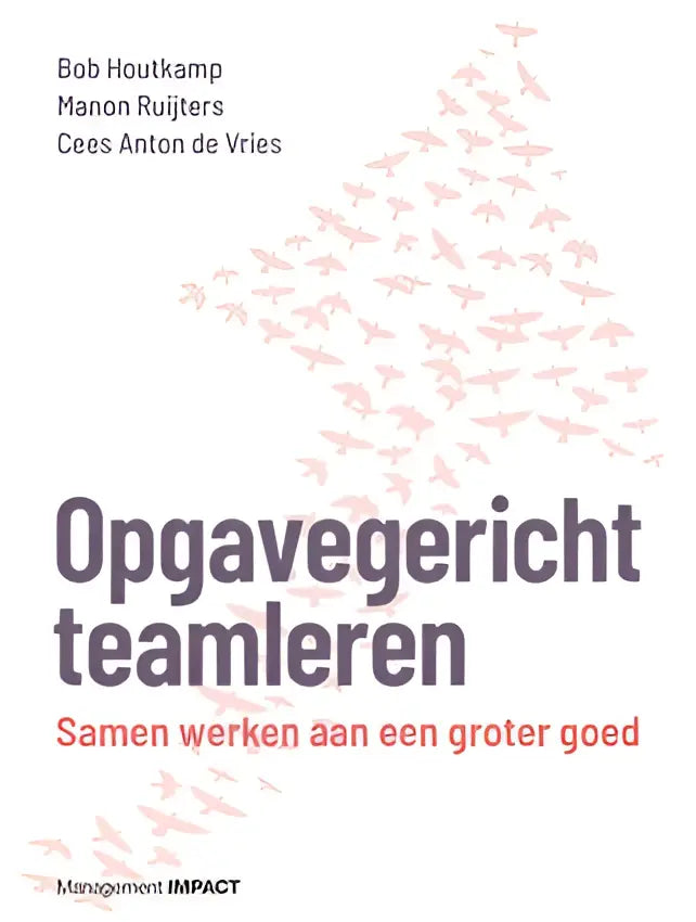 De boekcover van opgavegericht teamleren toont de titel in donkergrijze letters met een rode subtitel