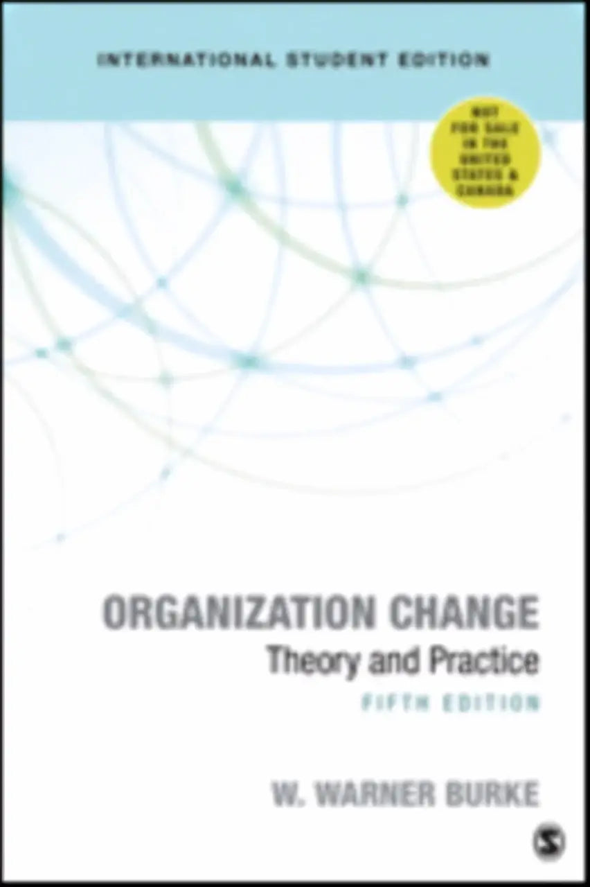 Witte hardcover van organization change theorie en praktijk met lichtblauwe en grijze abstracte cirkelpatronen