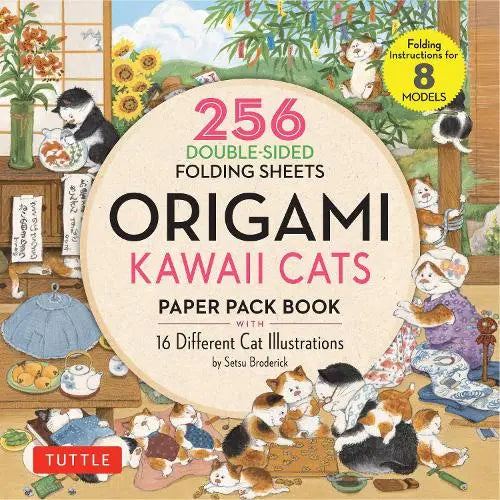 Origami Kawaii Cats Paper Pack Book - 256 Double-Sided Folding Sheets (Includes Instructions for 8 Models)