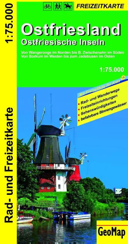 Ostfriesland Ostfriesische Inseln 1:75.000 Rad- und Freizeitkarte - 1:75.000