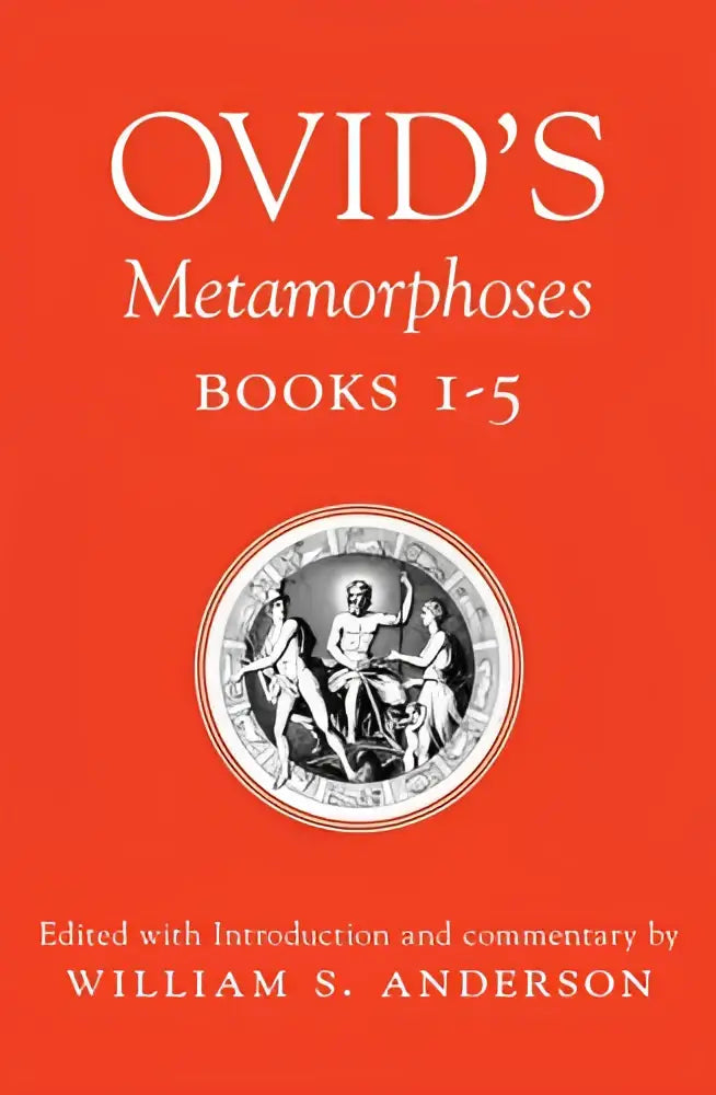 Rood hardcover boek ovids metamorphoses books 1-5 met de latin text en vijf boeken, bewerkt door william s