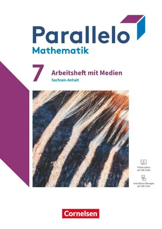 De voorkant van het parallelo mathematik 7 arbeitsheft mit medien voor sachsen-anhalt van cornelsen
