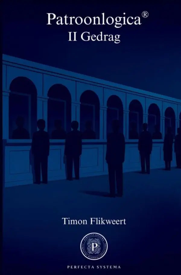 Donkerblauw boekpatroonlogica ii gedrag van timon flikweert met silhouetten voor bogen centraal stellen vakmanschap