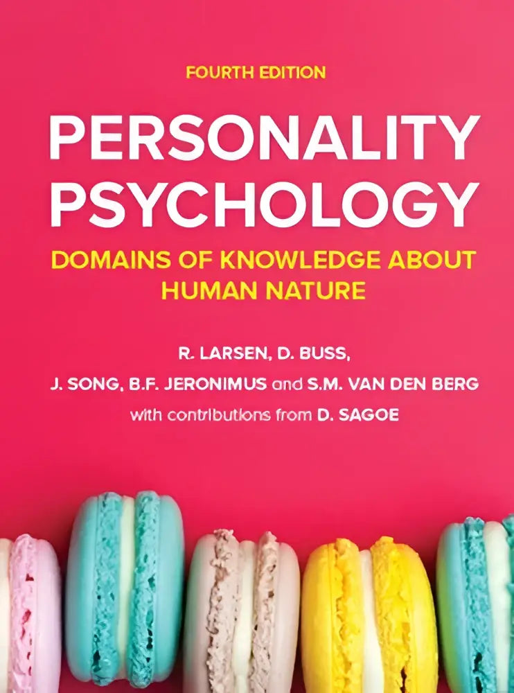 De levendige roze omslag van personality psychology 4e editie toont kennis over persoonlijkheid en menselijke natuur