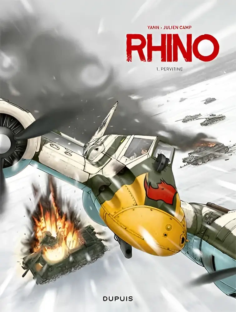De cover van de comic rhino 1 pervitine door yann en julien camp gepubliceerd door dupuis in pervitine product