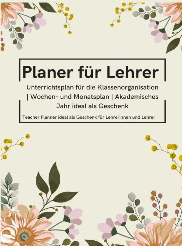 Floral bloemrijke planner ideaal voor lehrerinnen und lehrer met zachte pastelkleuren en delicate bloemen
