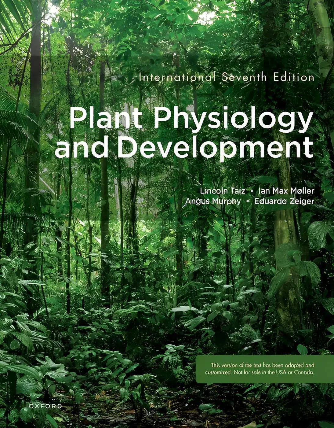 De omslag van de internationale zevende editie van het leerboek plant physiology and development door taiz en mede-auteurs