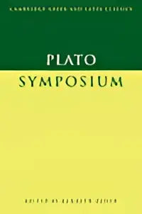 Groen en geel hardcoverboek genaamd plato symposium bewerkt door kenneth dover uit cambridge greek and latin classics collectie