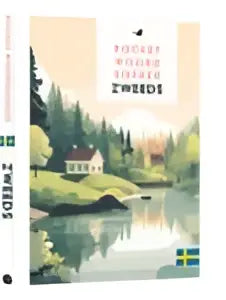 Boek pocket woordzoeker zweeds met coverillustratie van een landschap en titel pocket guide to swedish
