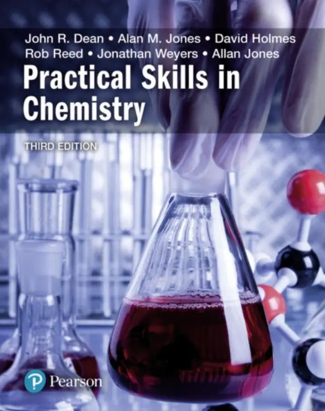 Cover van praktische vaardigheden in chemie derde editie door pearson met focus op praktische skills required