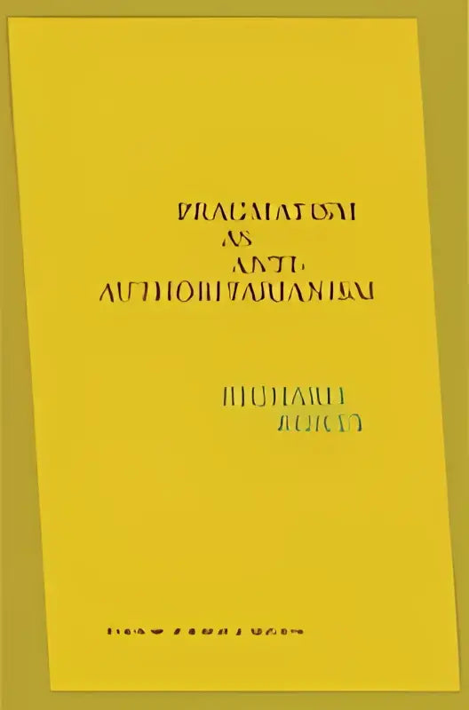 Gele hardcover boek pragmatism as anti authoritarianism met zwarte tekst door richard rorty op de kaft