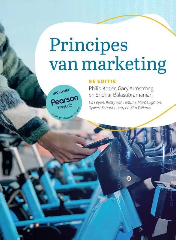 De voorkant van principes van marketing 9e editie met mylab nl toegangscode door kotler en armstrong