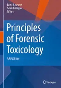 Blue and orange geometric patterned book cover for Principles of Forensic Toxicology fifth edition by Barry S
