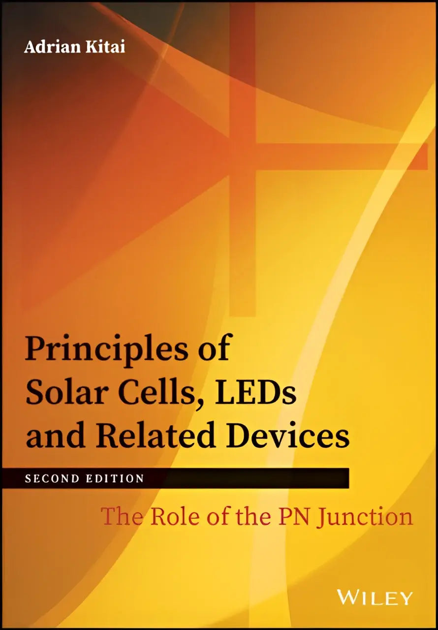 Orange en gele verloopcover van Principles of Solar Cells LEDs and Related Devices door Adrian Kitai over zonnecellen leds en gerelateerde apparaten