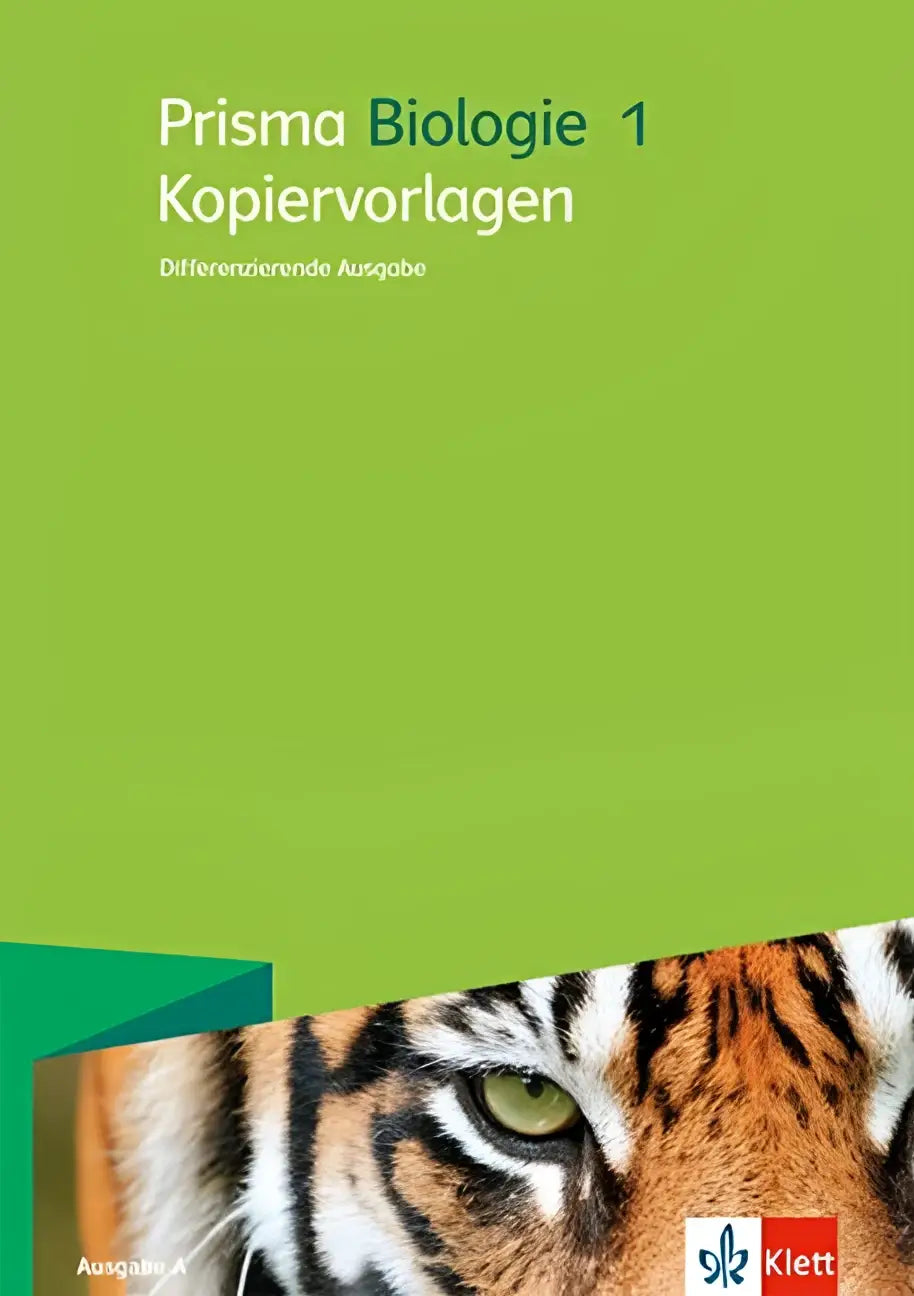 Groen bedekt werkboek prisma biologie 1 kopiervorlagen met close-up tijgeroog en strepen voor differenzierende ausgabe kopieerbladen klasse 5/6