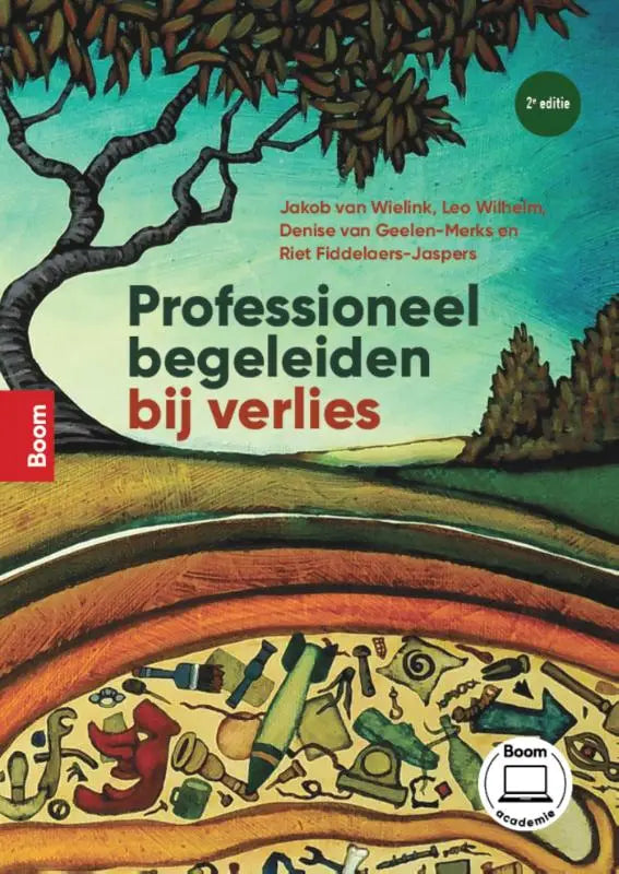 De cover van het boek professioneel begeleiden bij verlies door jakob van wielink en anderen toont een helder ontwerp