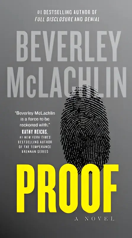 The proof book cover features a bold yellow title and beverly mclaughlin for a jilly truitt novel