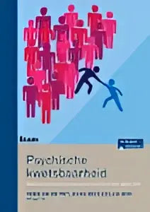 Boekcover psychische kwetsbaarheid met de titel psychologische knettbaarheid en silhouetten illustratie door jeanne derks en sjaak boon