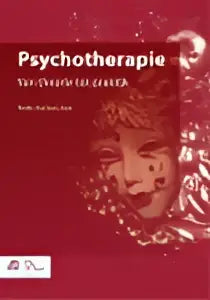 Rode boekcover van psychotherapie met witte tekst, geschikt voor algemene onderwerpen en andere therapieën van bsl media