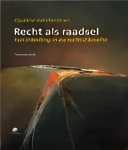 De boekcover van recht als raadsel toont een abstract ontwerp met gloeiende oranje en gele lichteffecten uitgeverij paris paulien westerman recht algemeen