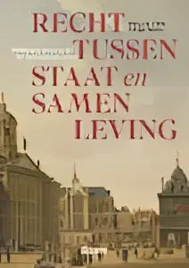 Sepia illustratie van een ornamentele architectuur bij het boek recht tussen staat en samenleving van erik-jan broers koninklijke boom uitgevers