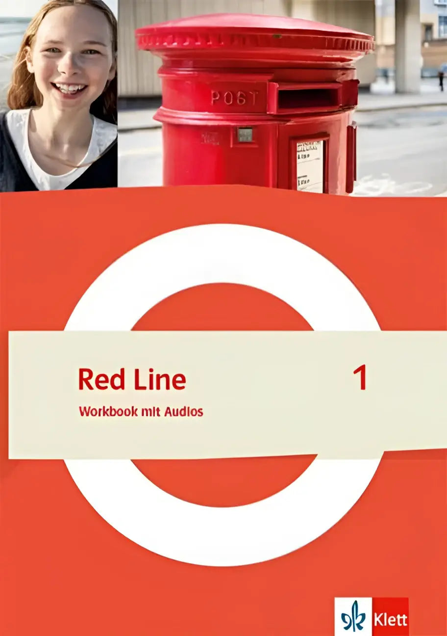 Rood london-stijl postbus met metallic afwerking en post lettering bij red line 1 workbook mit audios klasse 5