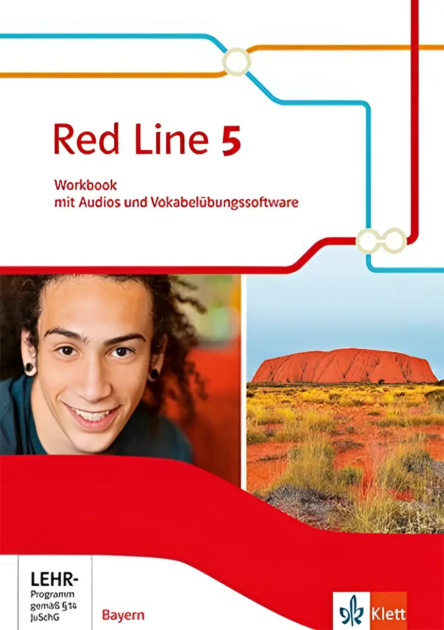 Red line 5 workbook mit audio-cd und vokabelübungssoftware cover mit junger mann und uluru bild