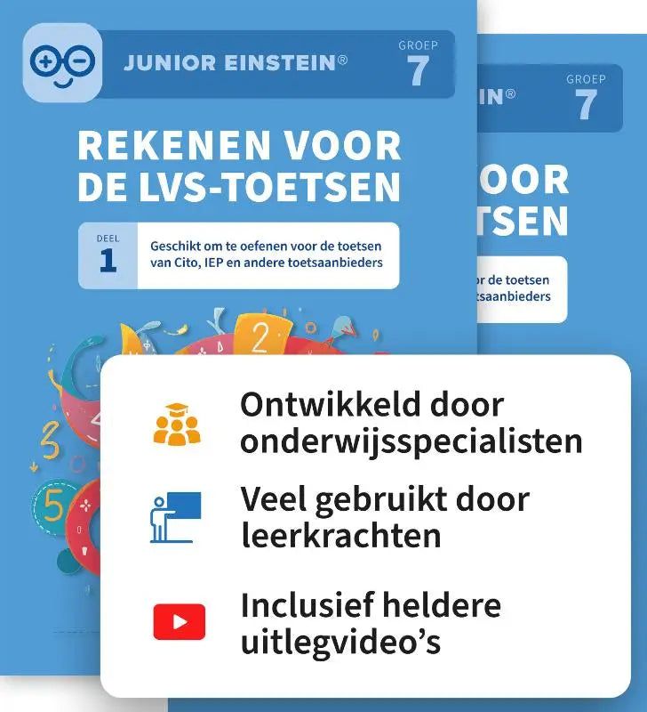 Blauw junior einstein werkboek groep 7 voor rekenen ter voorbereiding op cito iep en andere toetsen