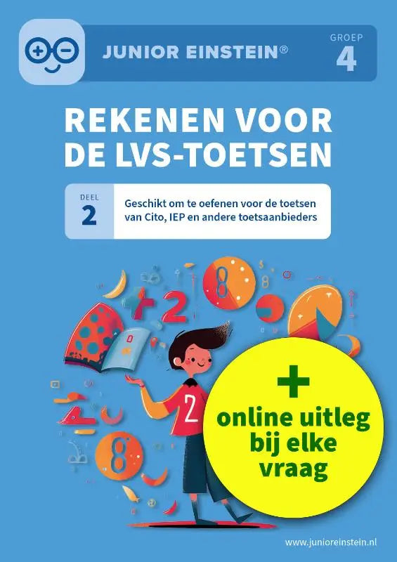 Junior einstein groep 4 rekengroep werkboek met kleurrijke cijfers en symbolen geschikt voor andere toetsaanbieders