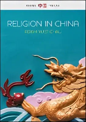De boekcover van religion in china ties that bind toont een gouden draak met gedetailleerde schubben op een teal achtergrond