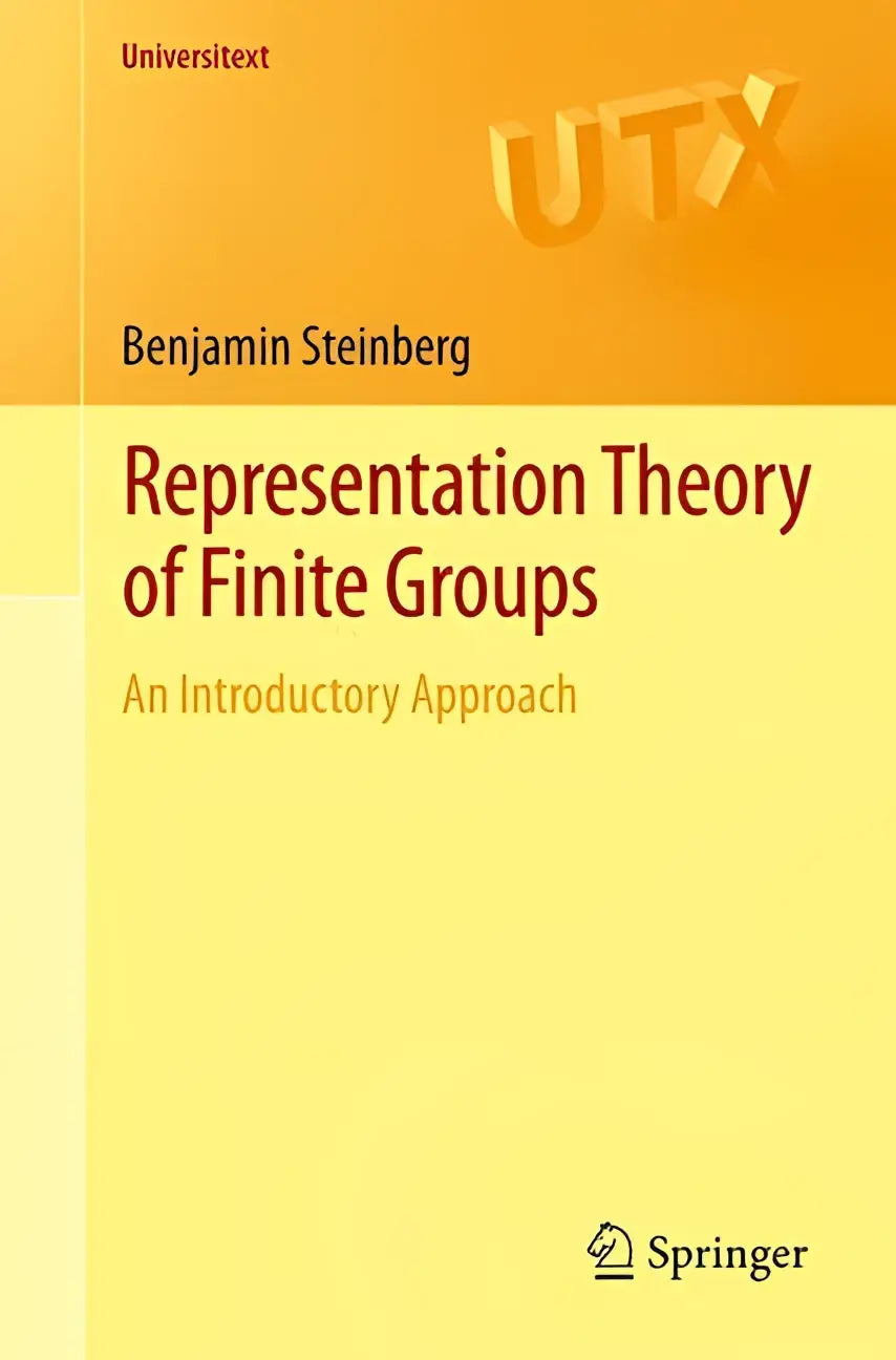 Oranje en gele hardcover boek representation theory of finite groups van benjamin steinberg over groeprepresentatietheorie
