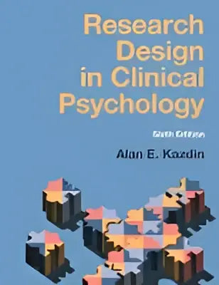 Een hardcover boek met een lichtblauwe omslag getiteld research design in clinical psychology door alan e voor klinisch onderzoek