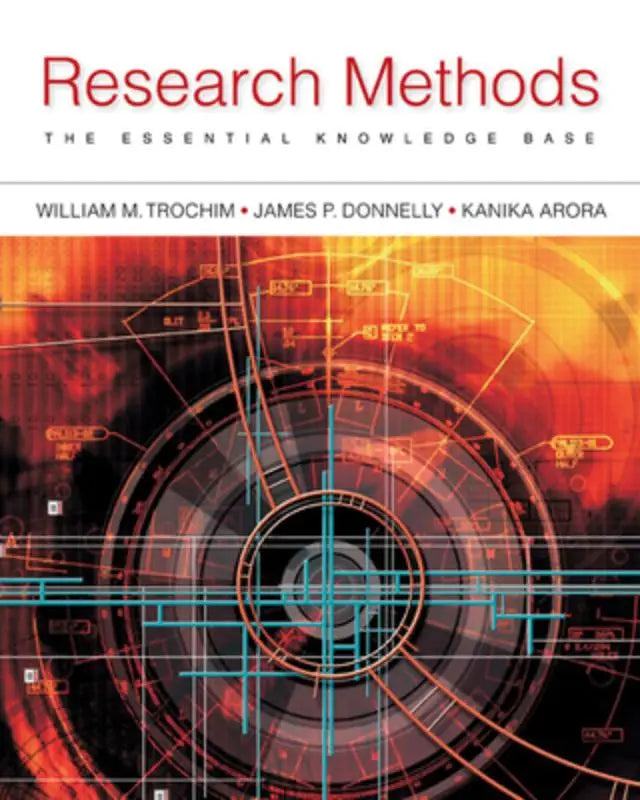 De cover van het onderzoeksboek research methods the essential knowledge base van william m met een blauw ontwerp