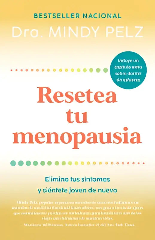 De boekcover van resetea tu menopausia toont een gids om elimina tus síntomas en je jonger te voelen