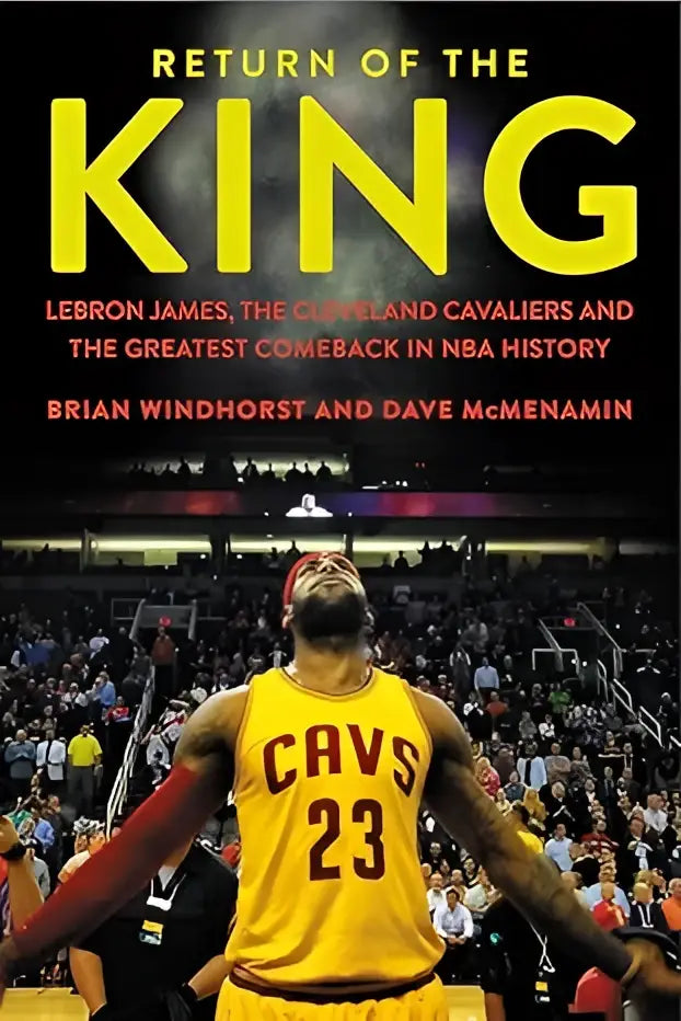 Geel cleveland cavaliers basketbalshirt met nummer 23 en cavs op de borst uit return of the king lebron james collectie