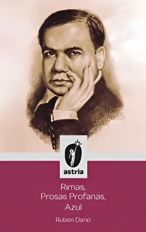 Sepia portret van rubén darío op het boek rimas prosas profanas azuur met focus op prosas profanas