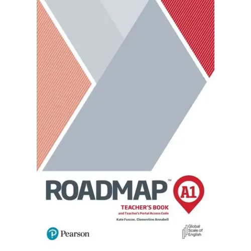 Pearson Roadmap A1 docentenboek met geometrisch grijs-roze-rood omslag