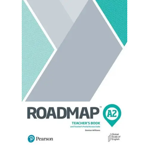 Roadmap A2 Teacher’s Book met teal-grijs geometrisch ontwerp