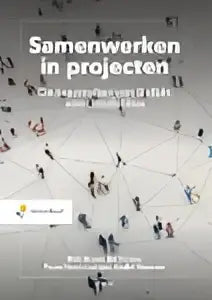 Boekcover samenwerken in projecten van andré meester en peter hennevanger met abstracte figuren voor management algemeen