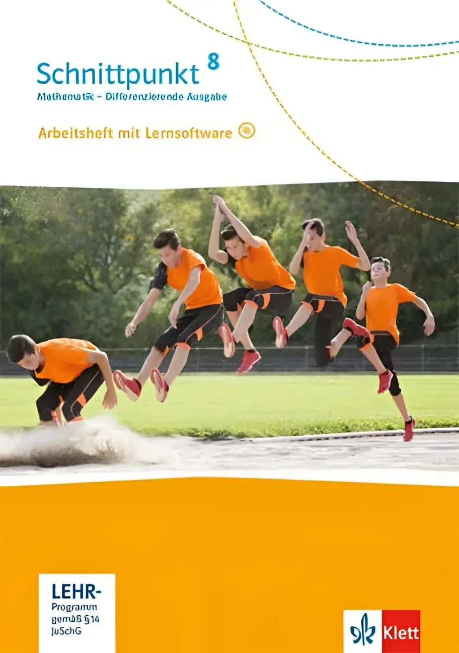 Jongens in oranje en zwarte sportkleding springend bij schnittpunkt mathematik 8 differenzierende ausgabe und lernsoftware klasse 8
