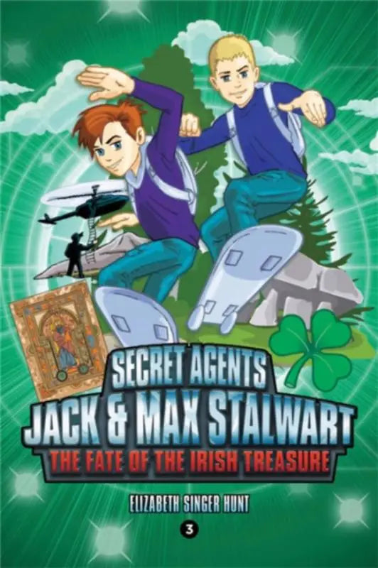 De levendige groene boekomslag voor secret agents jack en max stalwart boek 3 toont twee jongens en actievolle achtergrond