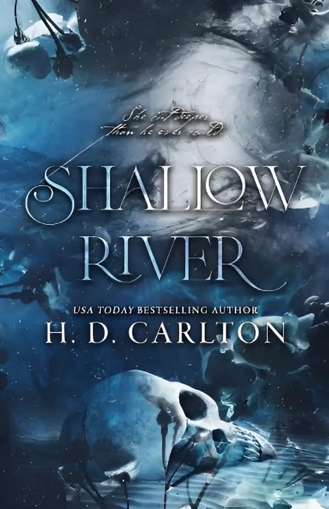 De boekcover van shallow river door h.d. toont een minimalistisch ontwerp voor poëzieliefhebbers