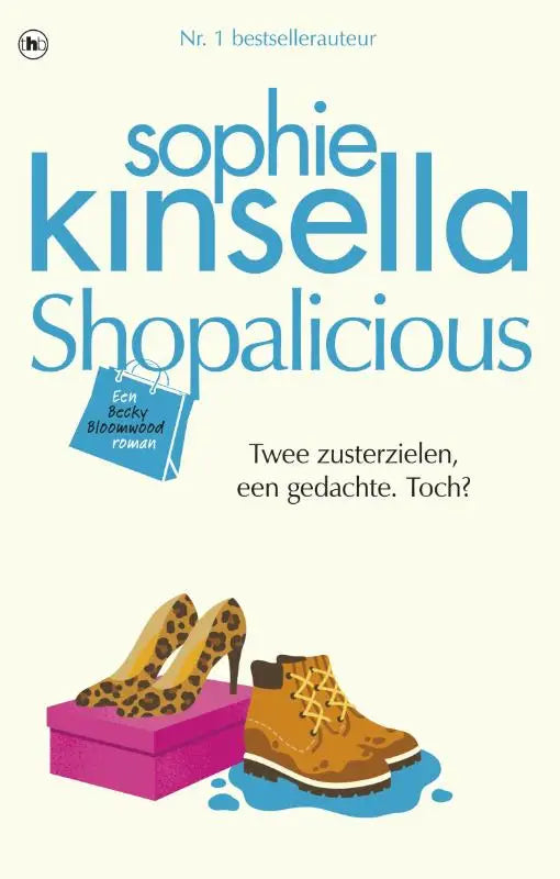 Een paar leopardprint hoge hakken op een roze schoenendoos naast een bruine veterlaars met blauwe plassen shopalicious