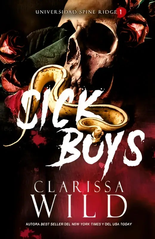 De boekomslag van sick boys spanish edition toont een donkere gotische stijl met een schedel en rozen op zwarte achtergrond