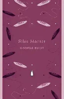 Het boek silas marner met een stevige roze omslag met witte bladeren en de titel pride and prejudice in zwarte serif letters