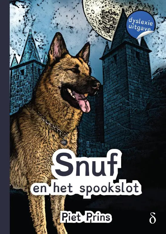 Een duitse herder met tan en zwart haar en een metalen kettinghalsband in snuf en het spookslot