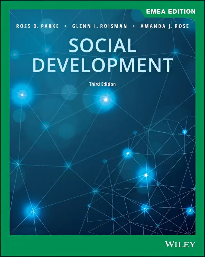 De omslag van het boek social development emea edition toont een donkerblauwe achtergrond met lichtblauwe knooppunten en witte lijnen