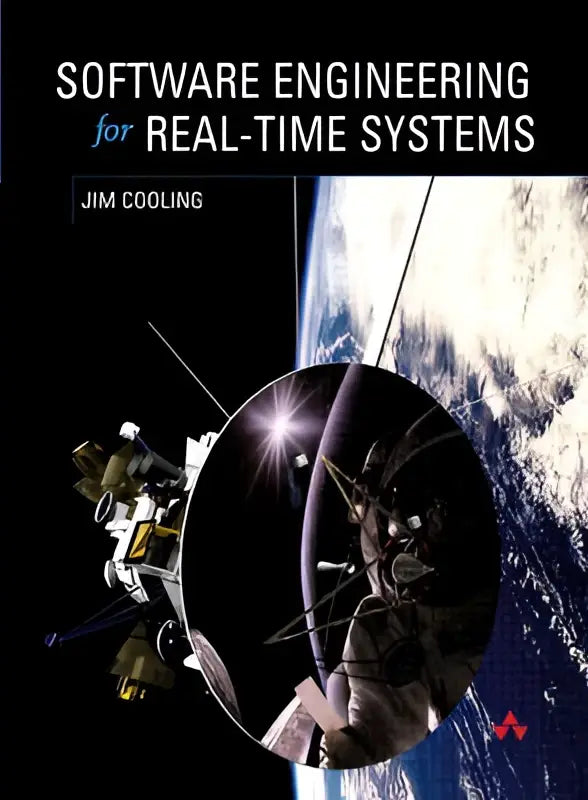 Black book cover of software engineering for real-time systems by jim cooling features space and earth, provides the arguments