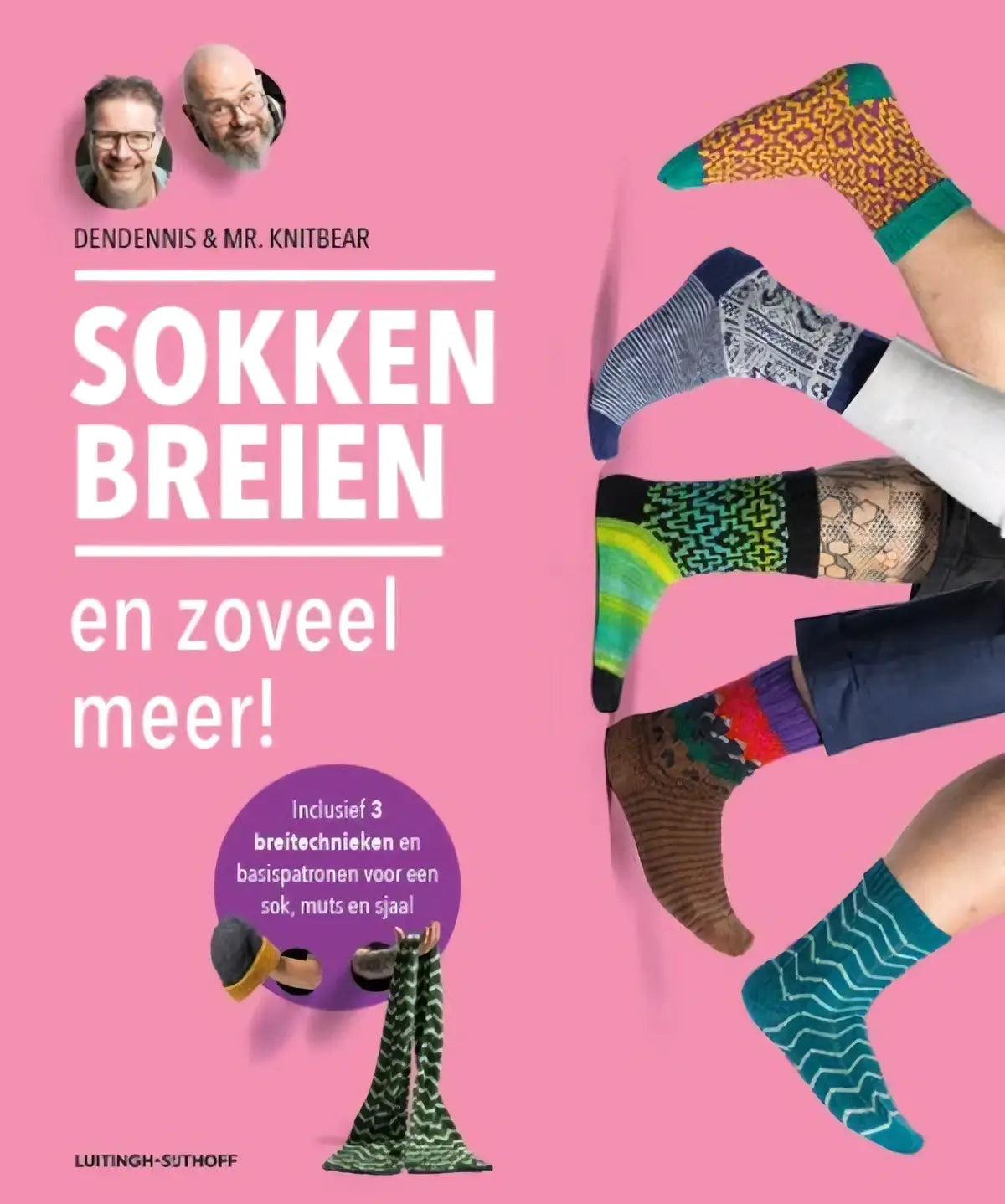 Een levendige collectie gebreide sokken in diverse patronen en kleuren uit sokken breien van luitingh sijthoff